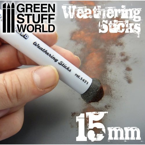 Green Stuff World WEATHERING BRUSHES 15mm (2pc)