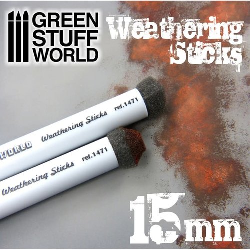 Green Stuff World WEATHERING BRUSHES 15mm (2pc)