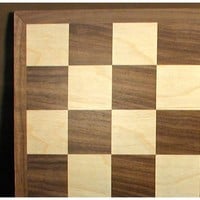 CHESS BOARD 17" WALNUT & MAPLE VENEER w/ 1.75" SQ