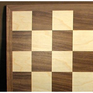 WorldWise Imports CHESS BOARD 17" WALNUT & MAPLE VENEER w/ 1.75" SQ