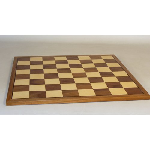 WorldWise Imports CHESS BOARD 17" WALNUT & MAPLE VENEER w/ 1.75" SQ