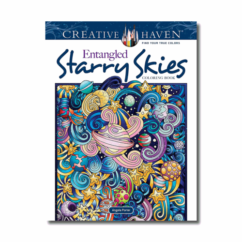 DOVER PUBLICATIONS COLORING BOOK: ENTANGLED STARRY SKIES
