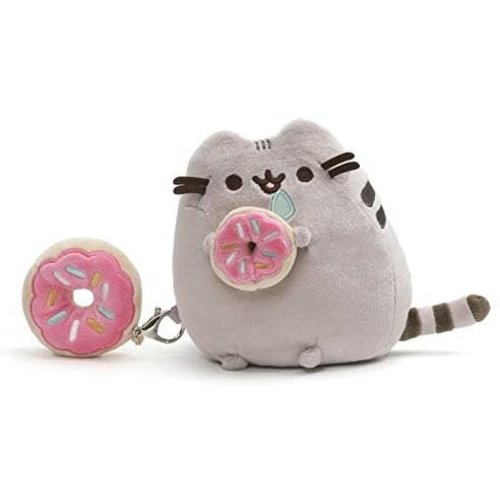 Gund PUSHEEN W/ DONUT & BONUS 6" CLIP/KEYCHAIN