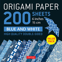 ORIGAMI PAPER BLUE PATTERNS 6" (200)