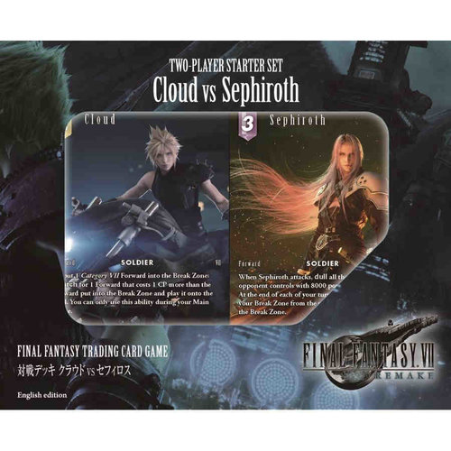 Square Enix FINAL FANTASY TCG: TWO PLAYER STARTER SET DISPLAY: FINAL FANTASY VII REMAKE: CLOUD VS SEPHIROTH Square Enix FINAL FANTASY TCG: TWO PLAYER STARTER SET DISPLAY: FINAL FANTASY VII REMAKE: CLOUD VS SEPHIROTH