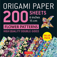 ORIGAMI PAPER FLOWER PATTERNS 6" (200)