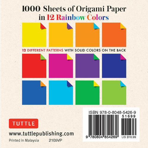 Tuttle Publishing ORIGAMI PAPER RAINBOW COLORS 4" (1000)