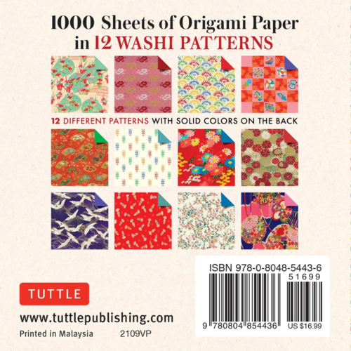 Tuttle Publishing ORIGAMI PAPER WASHI PATTERNS 4" (1000)