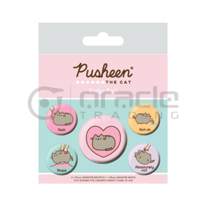 Oracle Trading Company BUTTON SET: PUSHEEN - LAZY BADGE PACK
