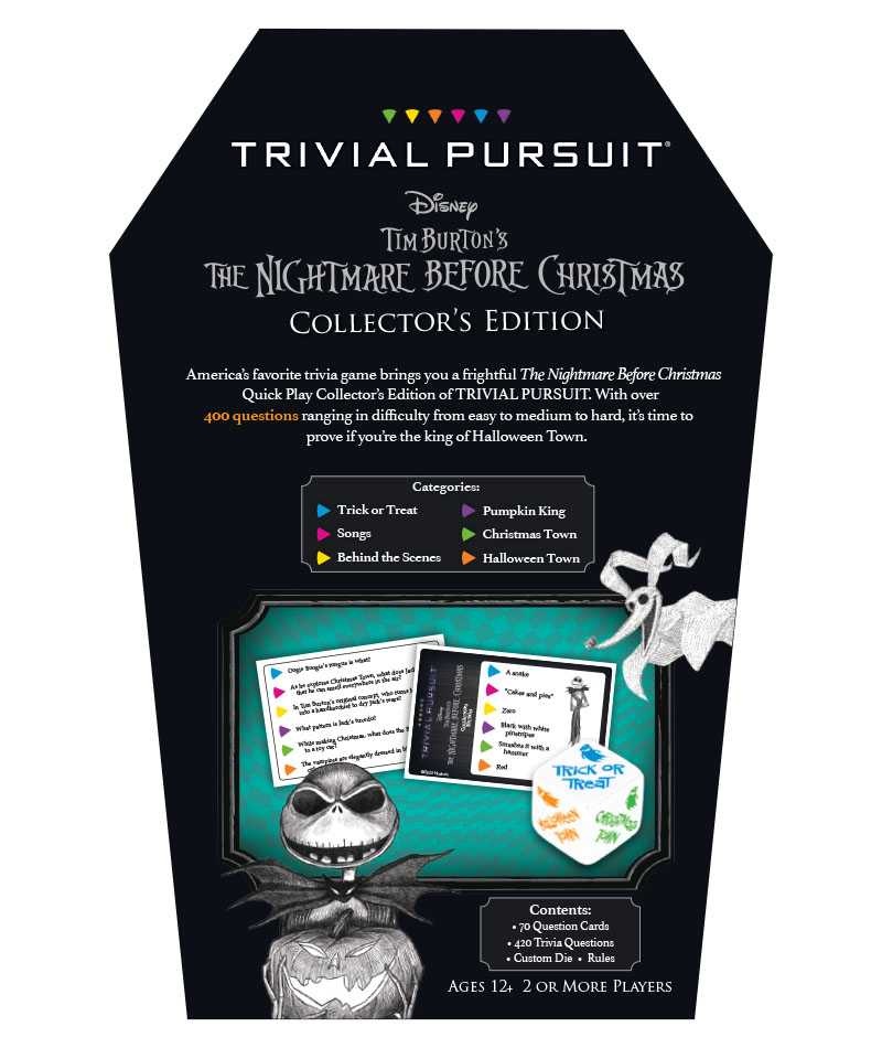 TRIVIAL PURSUIT®: DISNEY TIM BURTON'S THE NIGHTMARE BEFORE CHRISTMAS  COLLECTOR'S EDITION - Games of Berkeley