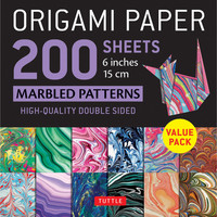 ORIGAMI PAPER MARBLED PATTERNS 6" (200)