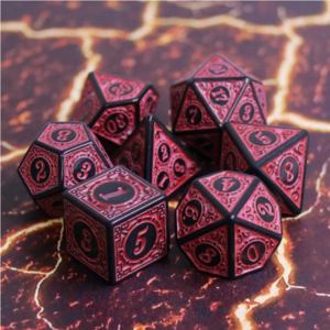 Foam Brain Games DICE SET 7 MAGIC FLAME RED RPG DICE SET