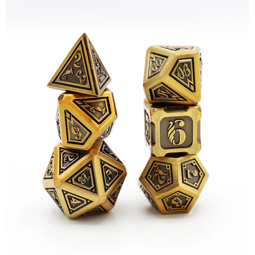 Foam Brain Games DICE SET 7 METAL ALCHEMIST  GOLD