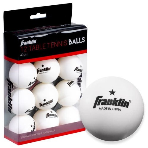 Franklin Sports TABLE TENNIS BALLS 1 STAR WHITE 40mm 6 PACK