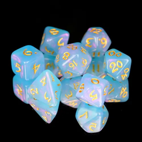 Die Hard Dice ELESSIA SET 7 MOONSTONE RUMARA WITH GOLD