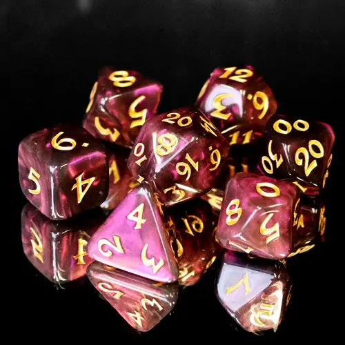 Die Hard Dice ELESSIA SET 7 MOONSTONE INKSWELL WITH GOLD