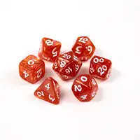 POLYMER DICE SET 7 ELESSIA ESSENTIALS - RED WITH WHITE