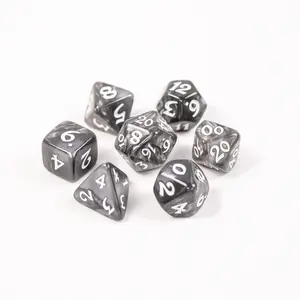 Die Hard Dice POLYMER DICE SET 7 ELESSIA ESSENTIALS - GRAY WITH WHITE