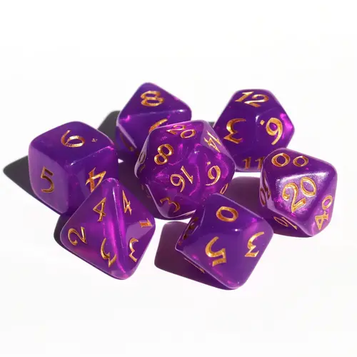 Die Hard Dice ELESSIA SET 7 MOONSTONE CALYPSO WITH GOLD