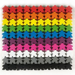 Apostrophe Games 16mm MULTI-COLORED WOODEN MEEPLES