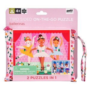 Petit Collage PC49 2-SIDED ON-THE-GO PUZZLE - BALLERINAS