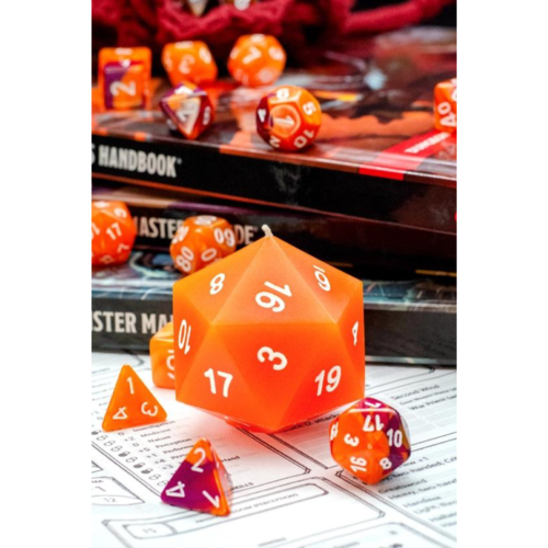 The Fabled Flame DICE CANDLE ORANGE/BONUS ACTION SCENTED