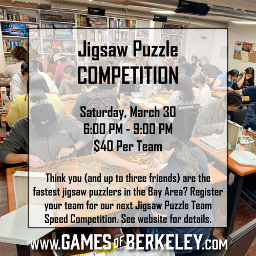 EVENT: Jigsaw Puzzle Speed Competition [3/30] 6:00 PM