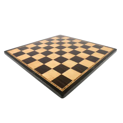 WorldWise Imports CHESS BOARD 17.25" EBONY & MAPLE VENEER, BEVELED EDGE w/ 2" SQ