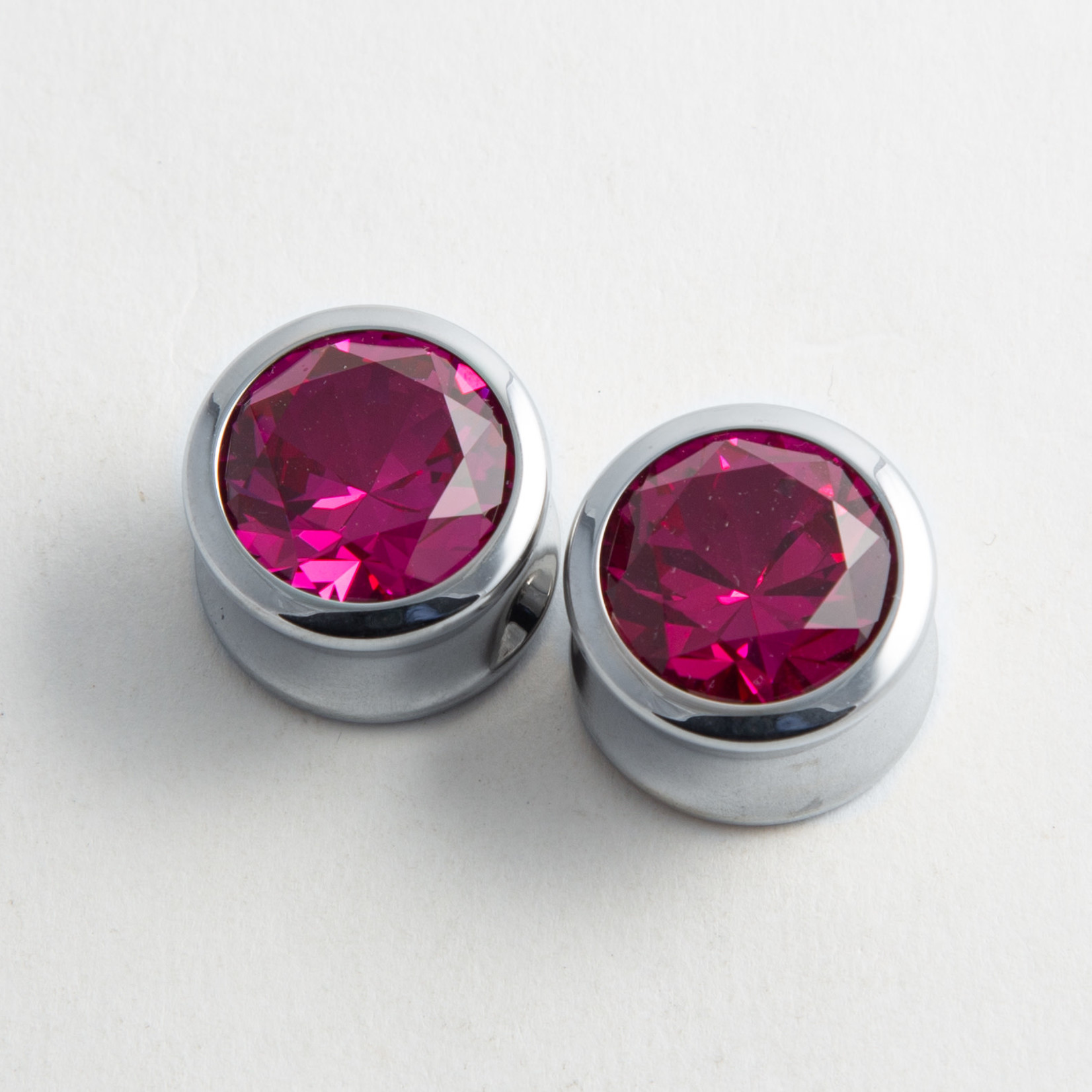 Reign Custom Design Reign 3/4 steel pink bling double flared plugs