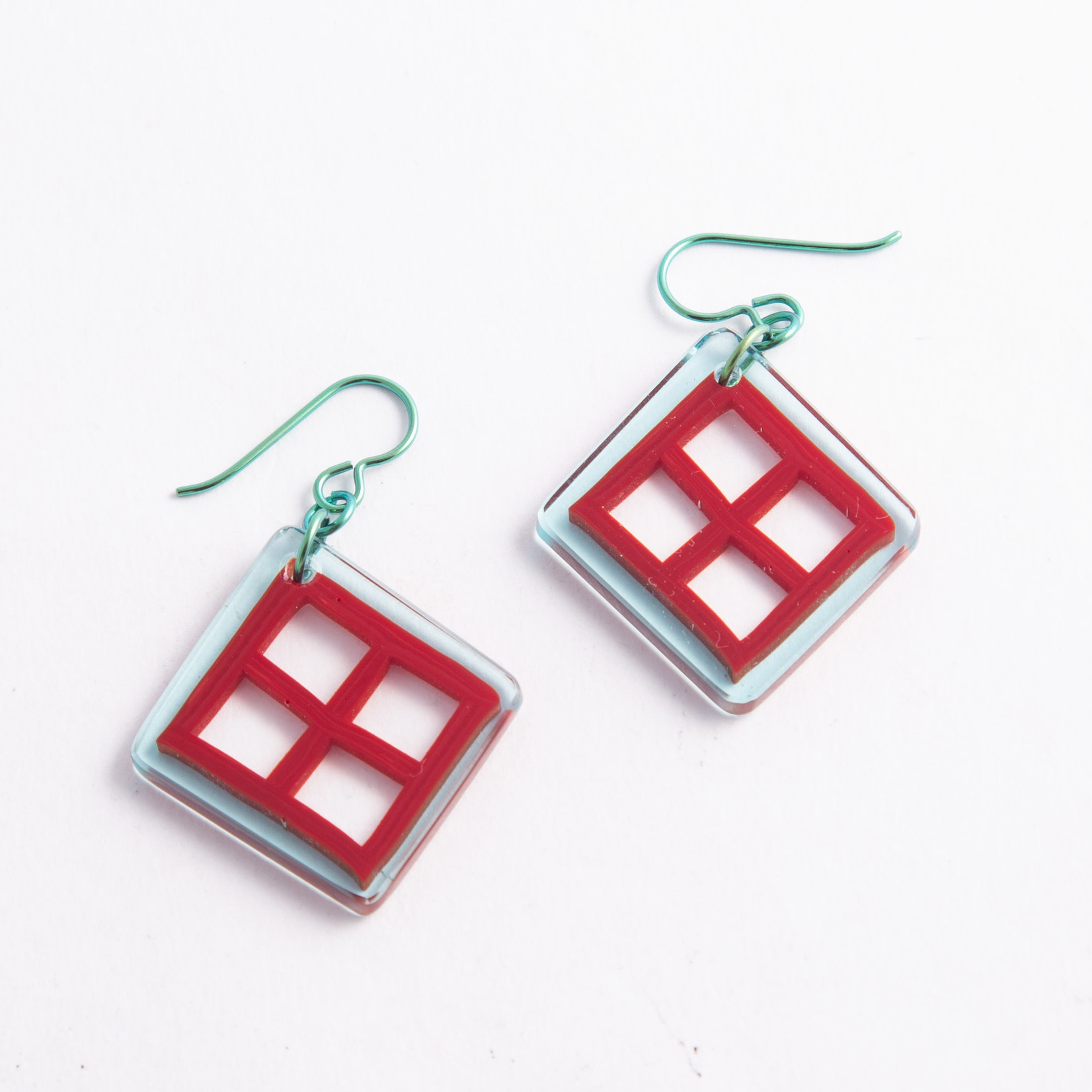 Gorilla Glass Gorilla Glass Turquoise & Red "Playground" Traditional earring