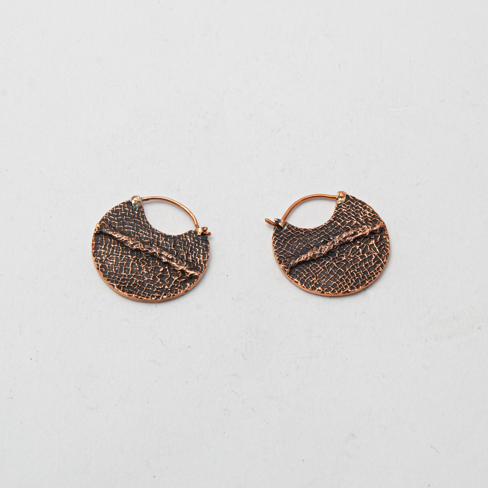 Maya Jewelry Maya copper "Stitch" traditional earring