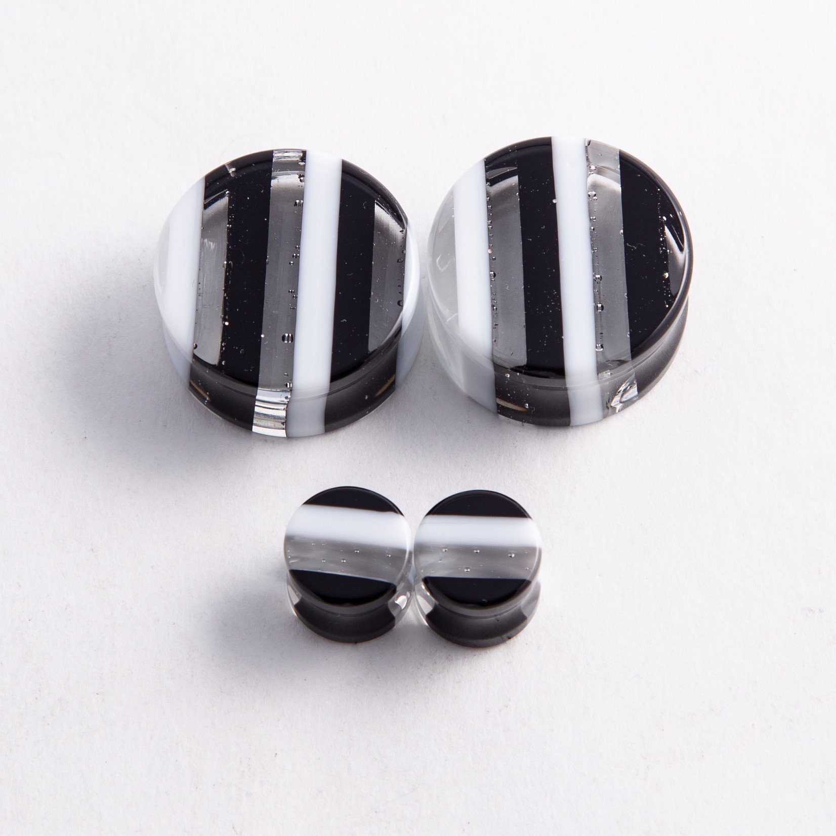 Gorilla Glass Gorilla Glass Black & White Stripe double flared plugs