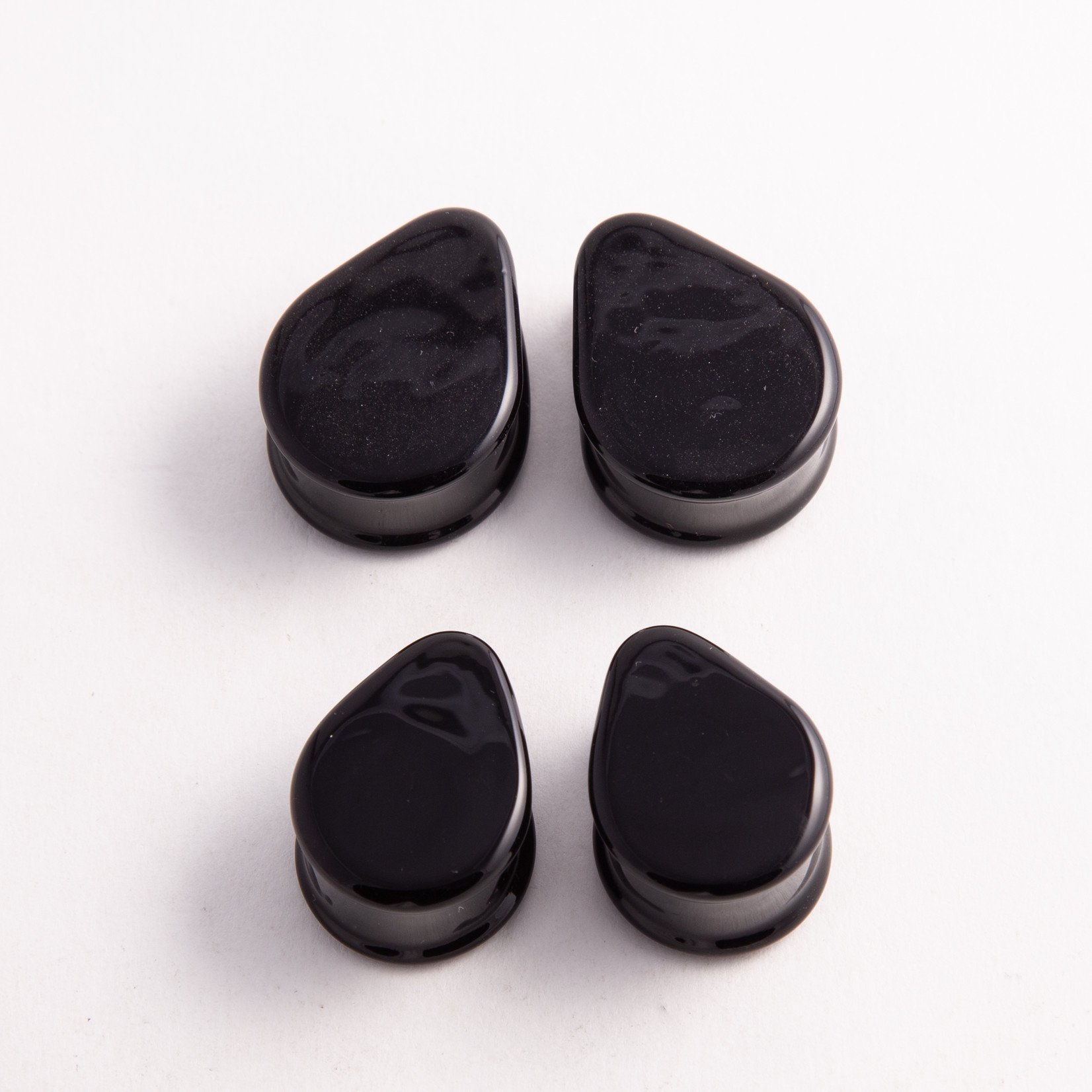 Glasswear studios Glasswear Studios black teardrop double flared plug