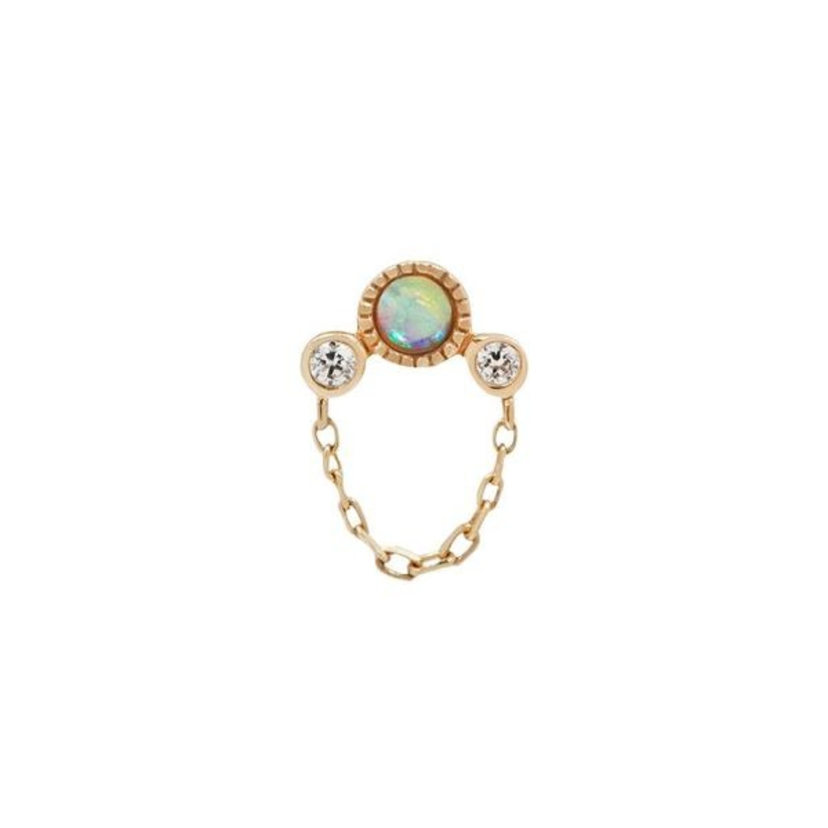 Buddha Jewelry Organics Buddha Jewelry Organics "Halston" press-fit end with genuine opal, chain and CZ
