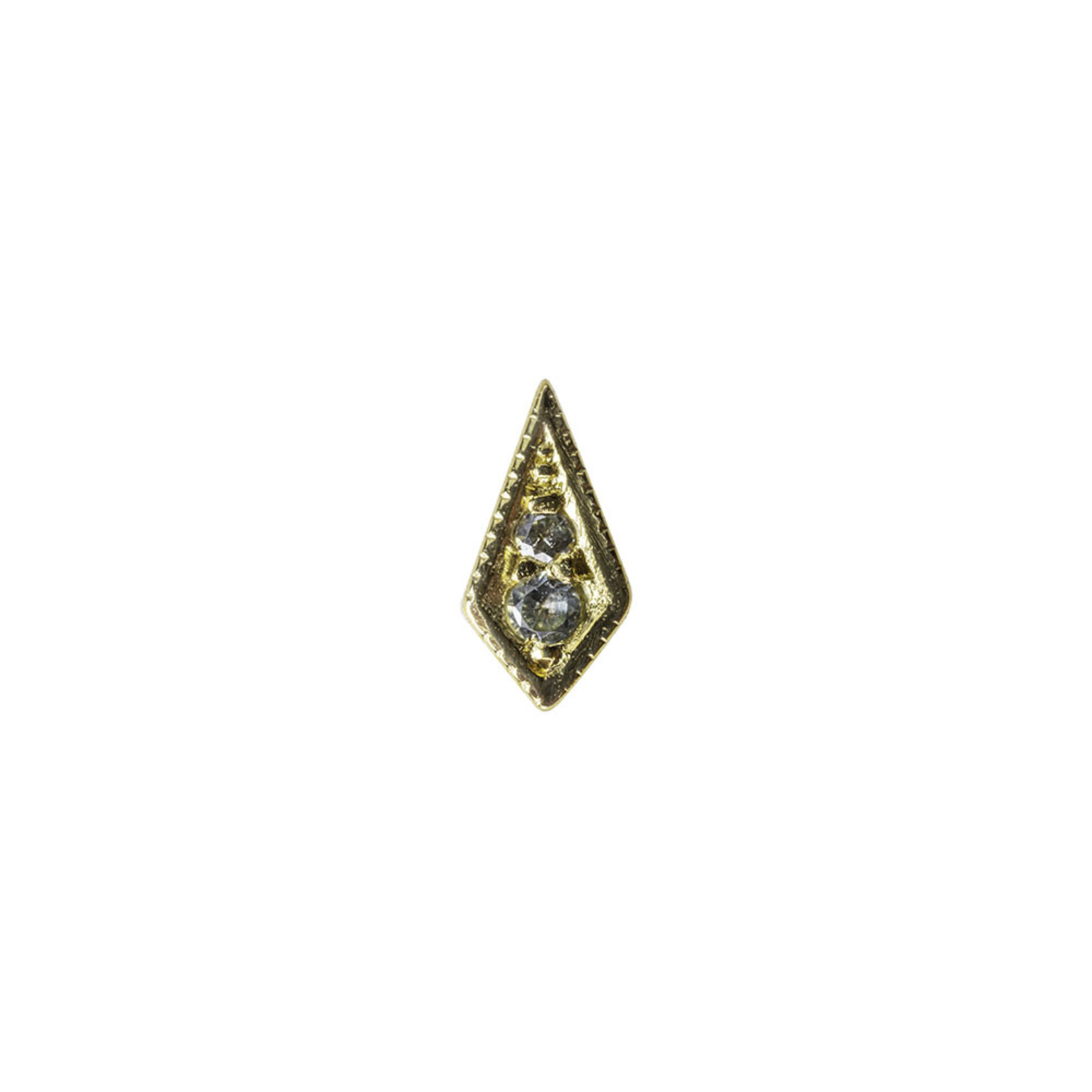 BVLA BVLA yellow gold "Dario" kite press fit end with 1.25 & 1.0 AA Grey Sapphire