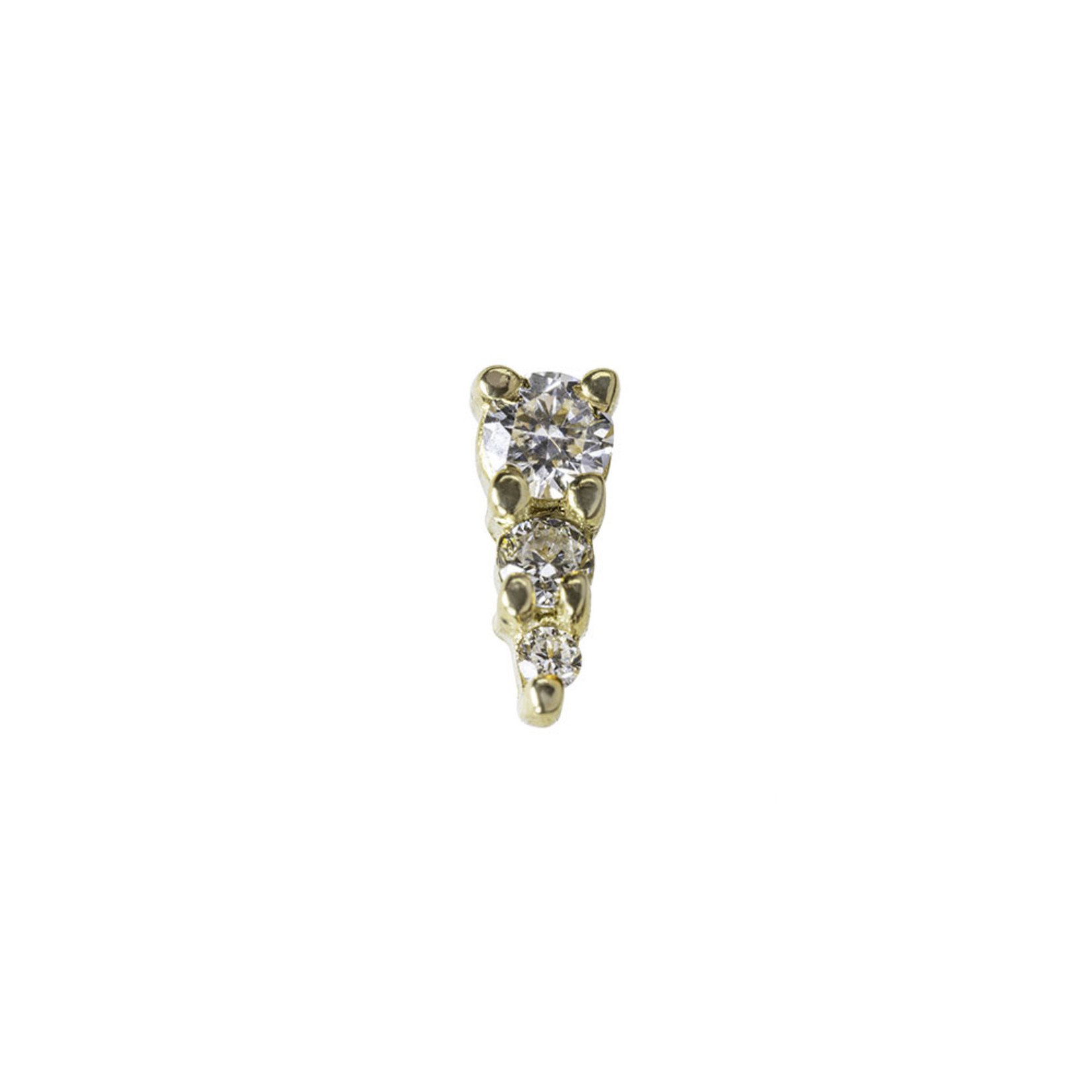BVLA BVLA yellow gold "Jeanie 3" press fit end with 2.0, 1.5, and 1.0 VS1 Diamond
