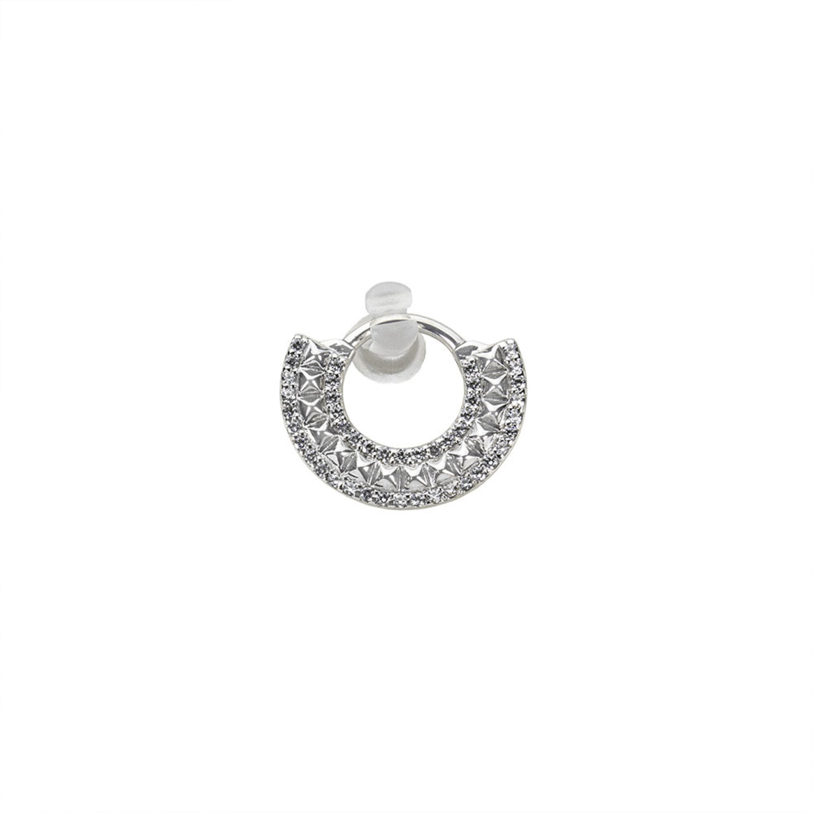BVLA BVLA 16g 5/16 white gold "Hydra" clicker with CZ