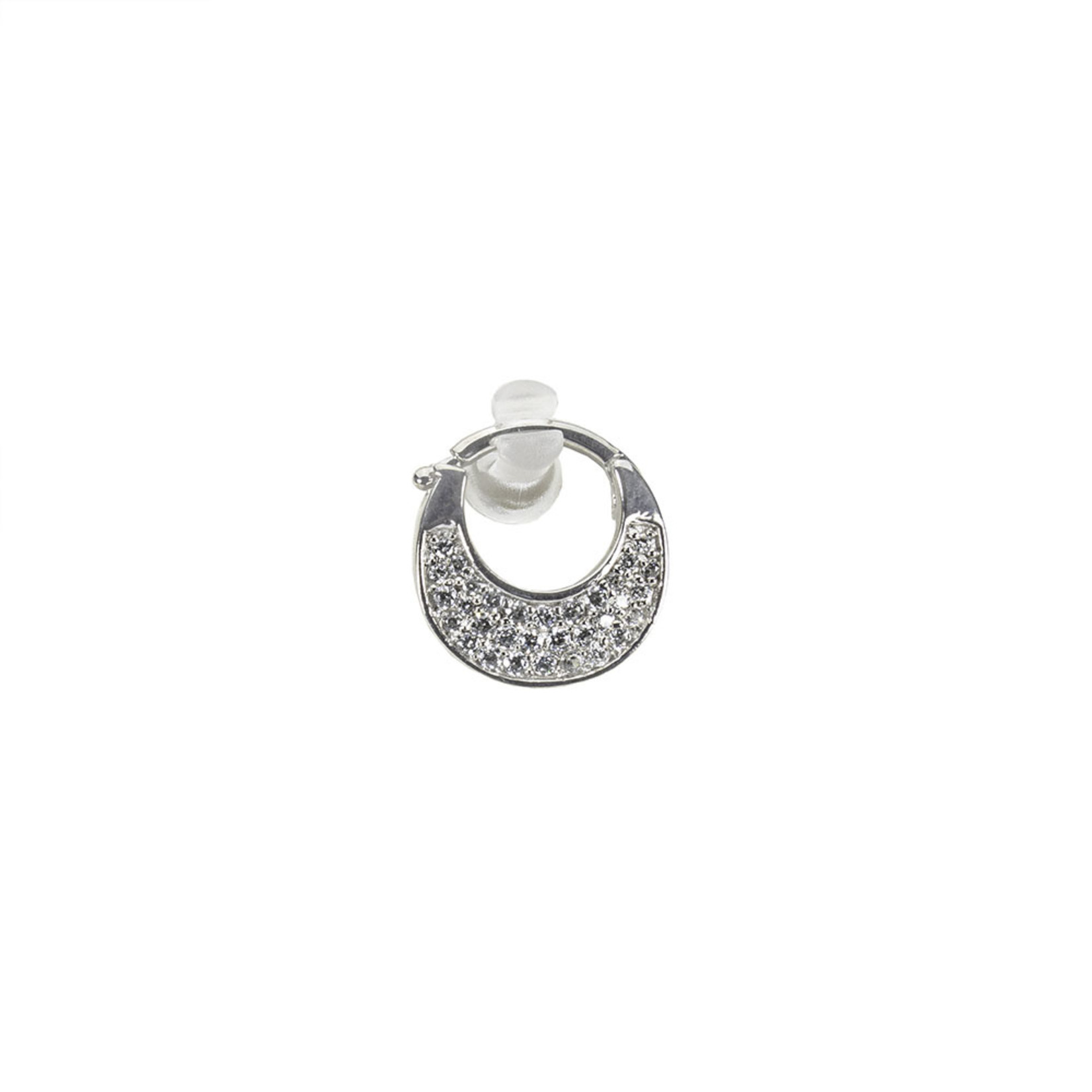 BVLA BVLA 16g 5/16 white gold "Mirranda" clicker with pave CZ