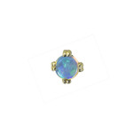 BVLA BVLA "Round Cab Prong" with AA White Opal Cabochon