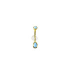 BVLA BVLA Yellow Gold Bezel Pear Navel Curve with Turquoise