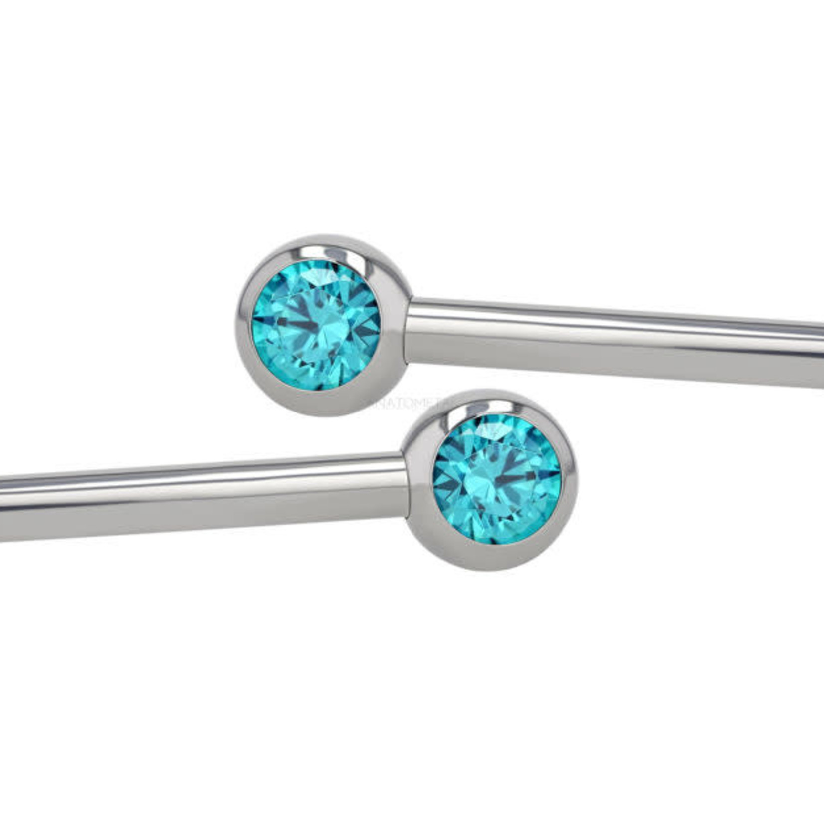 Anatometal Anatometal 12g Ti side set threaded gem barbell