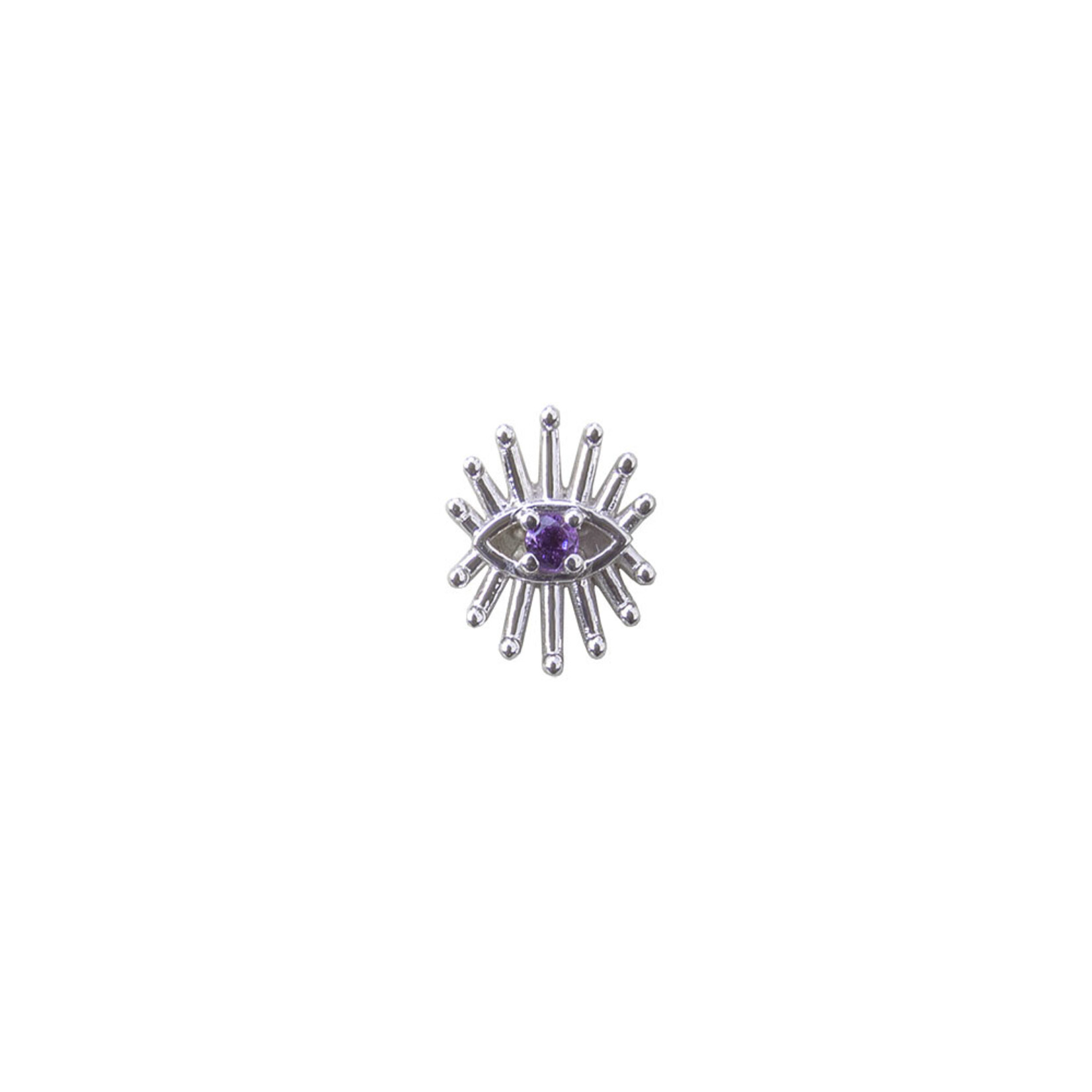 BVLA BVLA white gold "Trixy" Eye threaded end with 1.5 AA Amethyst