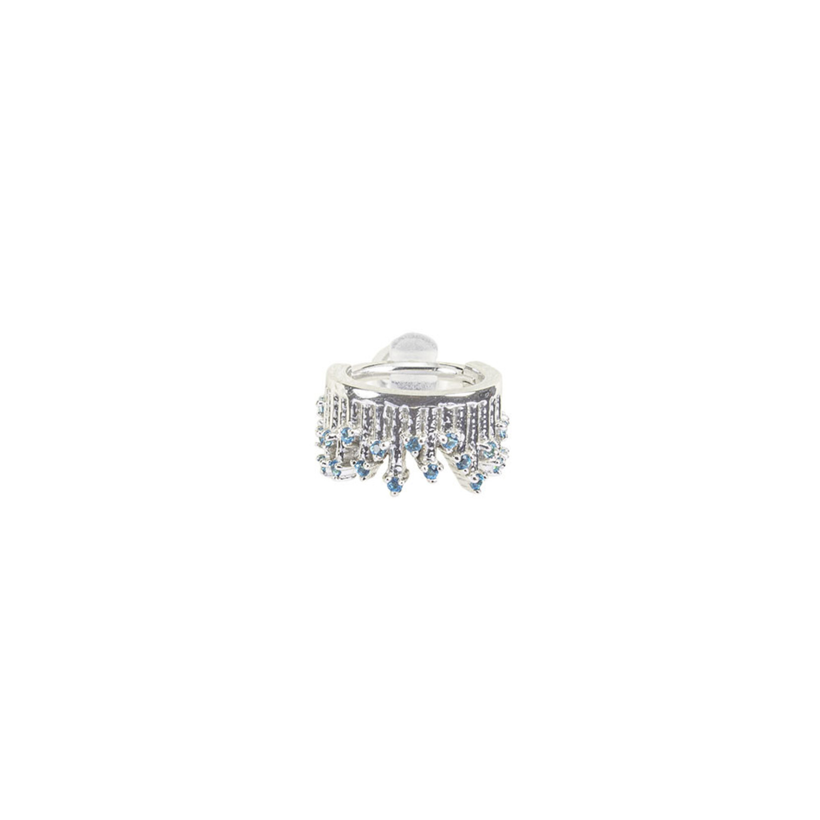 BVLA BVLA 16g 11/32 white gold "Take a Bow" chandelier clicker with 23x 1.0 Paraiba topaz
