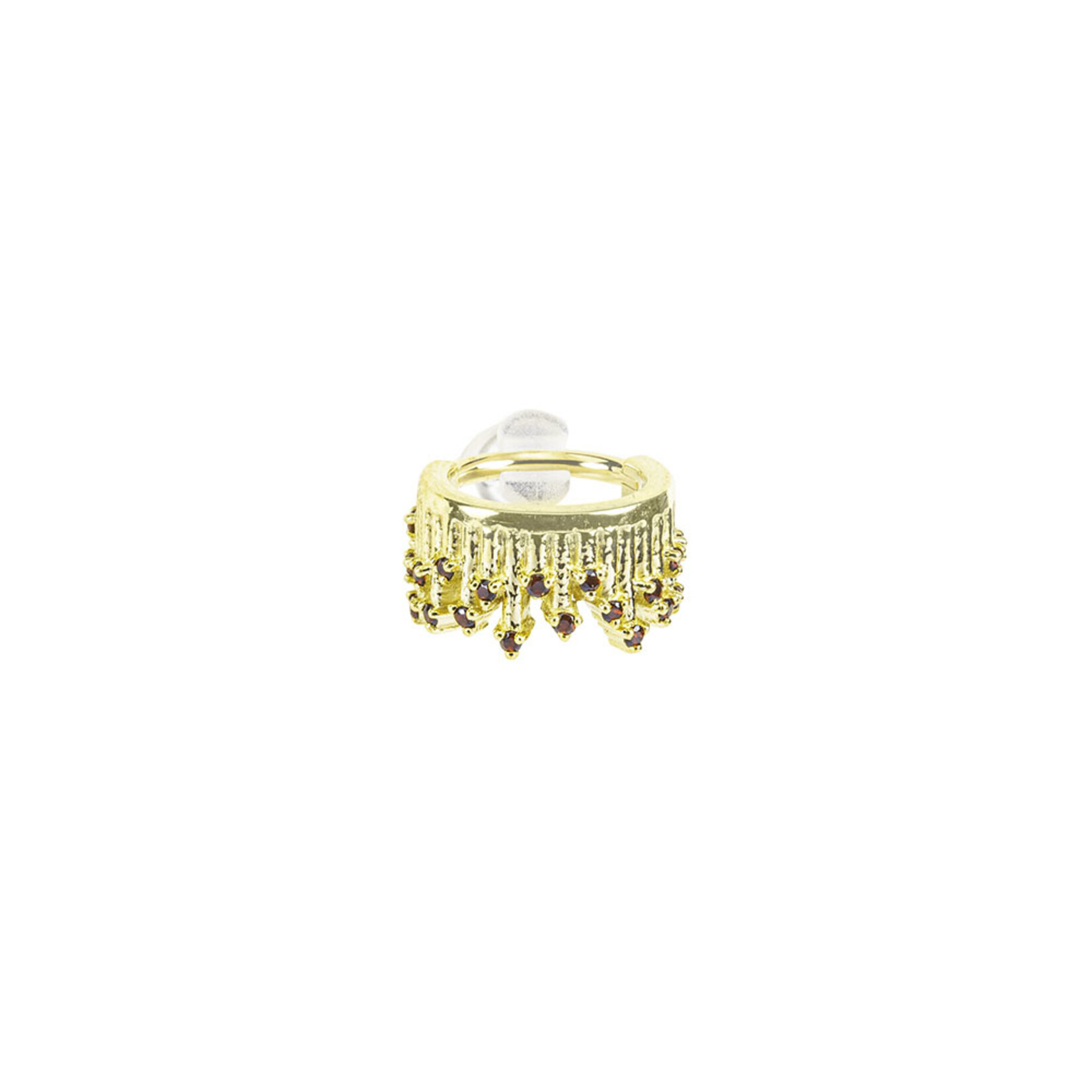 BVLA BVLA 16g 11/32 yellow gold  "Take a Bow" chandelier clicker with 23x 1.0 AA Garnet