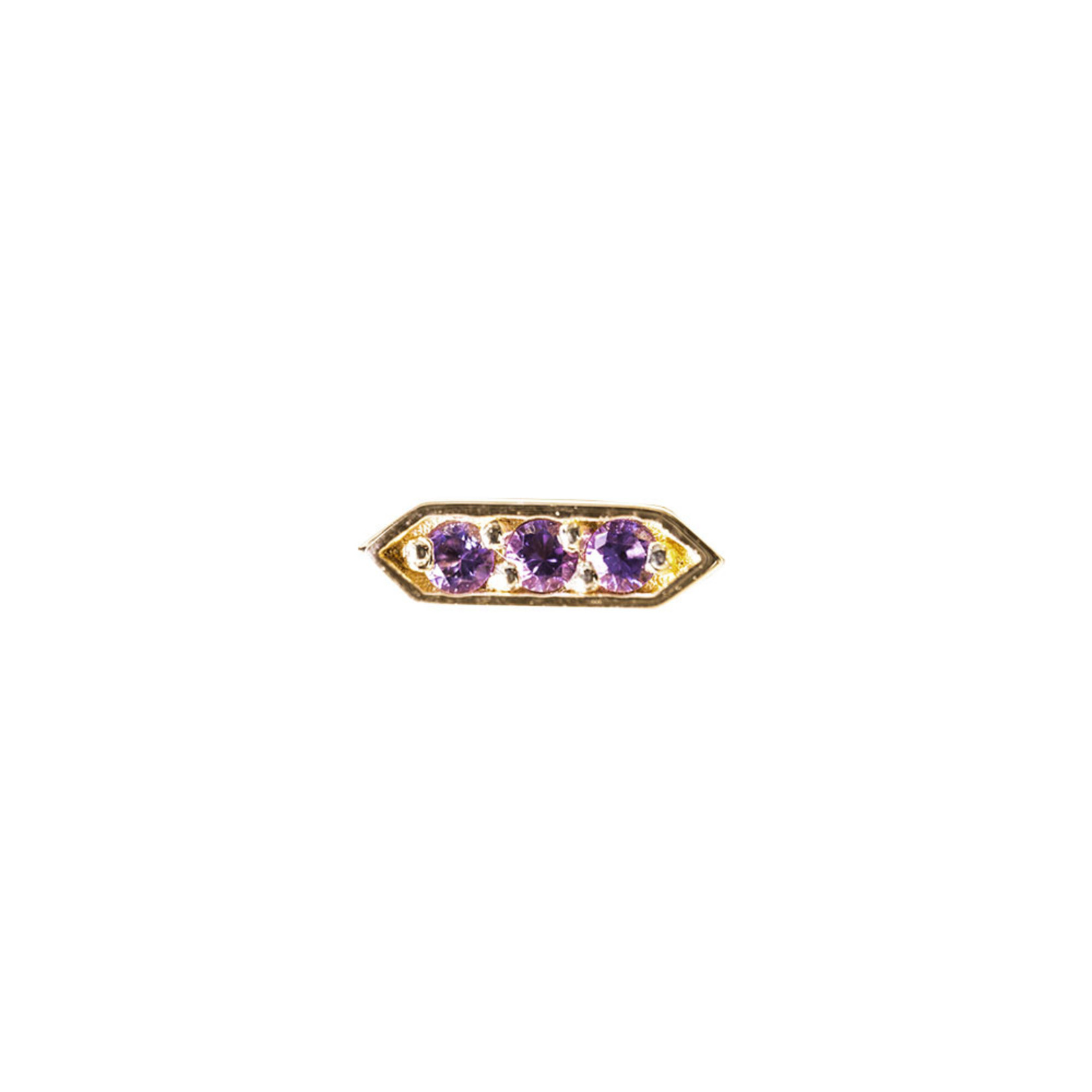 BVLA BVLA Rose Gold "Sillan" threaded end with 3x 1.25 AA Amethyst