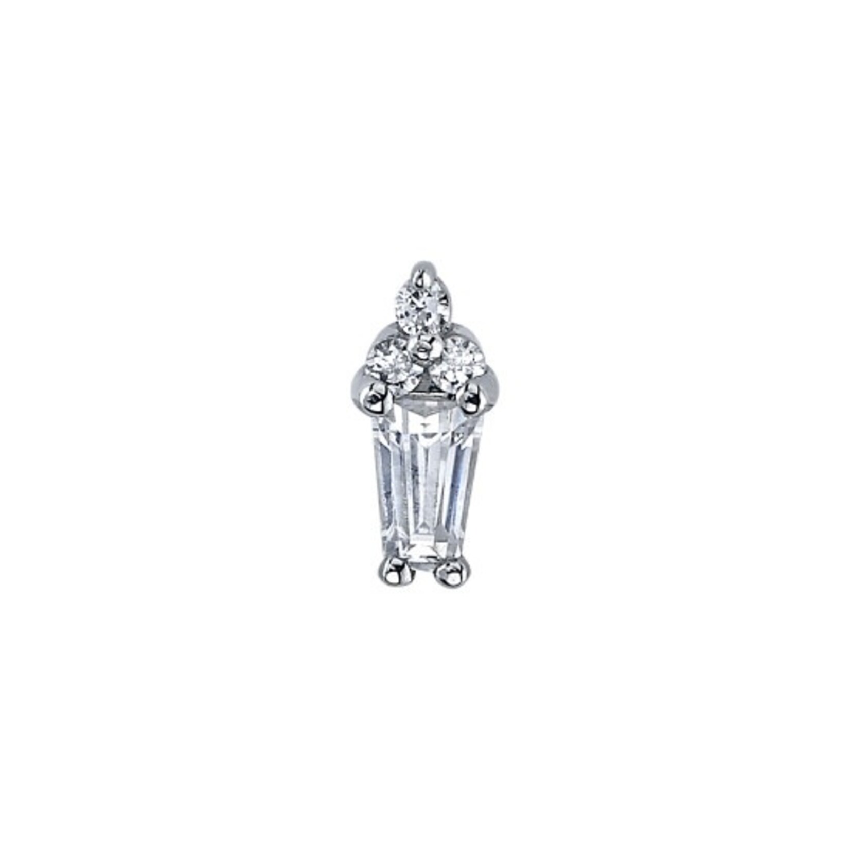 BVLA BVLA "Mirran" press fit end with 3x2x1 Baguette CZ & 3x 1.0 CZ accent