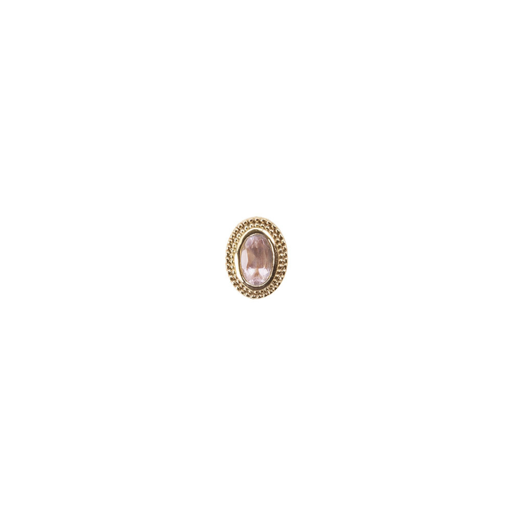 BVLA BVLA rose gold 8x6 "Oval Milgrain Bezel" with 5x3 Faceted Rose Quartz