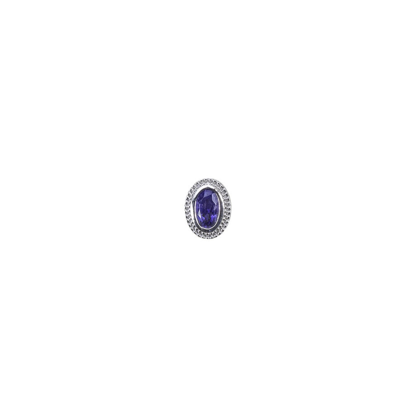 BVLA BVLA white gold 8x6 "Oval Milgrain Bezel" with 5x3 Iolite