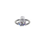 BVLA BVLA White Gold Marquise Fan Seam Ring with Mercury Mist Topaz