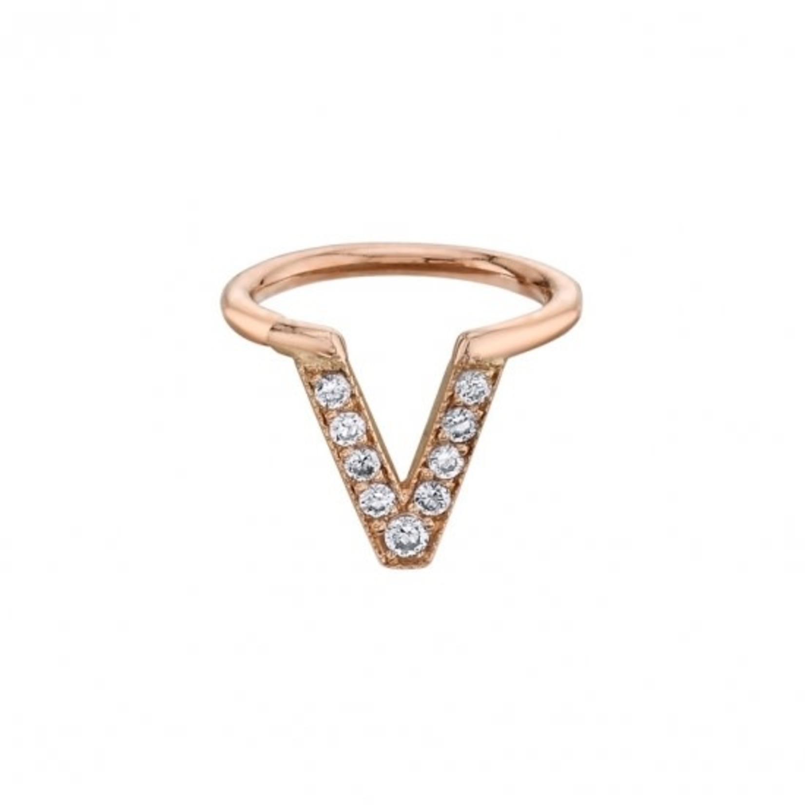 BVLA BVLA 18g "Jennelle V" seam ring with 8x 1.0 CZ and 1x 1.25 CZ